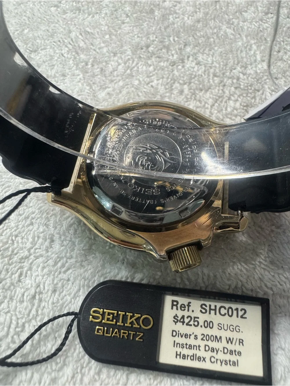 Seiko Yellow Dial Diver's Watch with Black Bezel